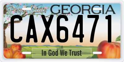 GA license plate CAX6471