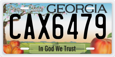 GA license plate CAX6479