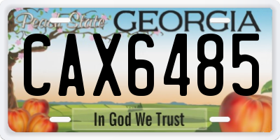 GA license plate CAX6485