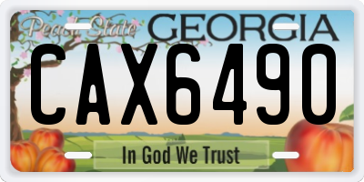 GA license plate CAX6490