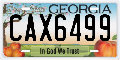 GA license plate CAX6499
