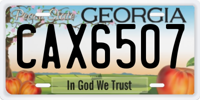 GA license plate CAX6507