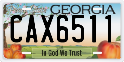 GA license plate CAX6511