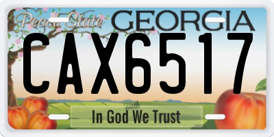 GA license plate CAX6517