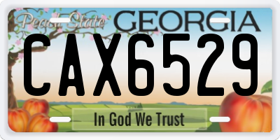 GA license plate CAX6529