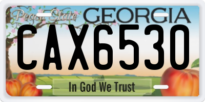 GA license plate CAX6530