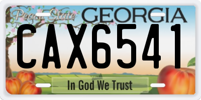 GA license plate CAX6541