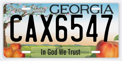 GA license plate CAX6547
