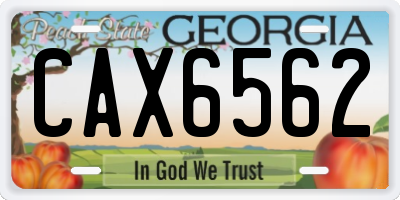 GA license plate CAX6562