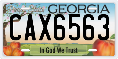 GA license plate CAX6563