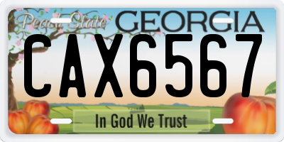 GA license plate CAX6567