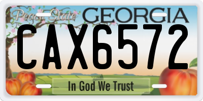 GA license plate CAX6572