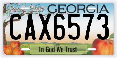 GA license plate CAX6573