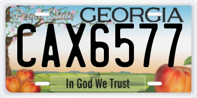 GA license plate CAX6577