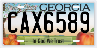 GA license plate CAX6589