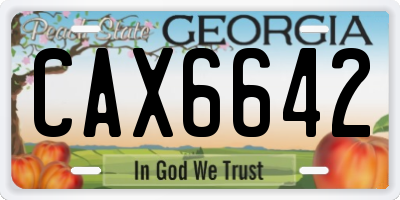 GA license plate CAX6642