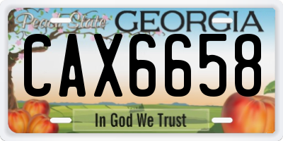 GA license plate CAX6658