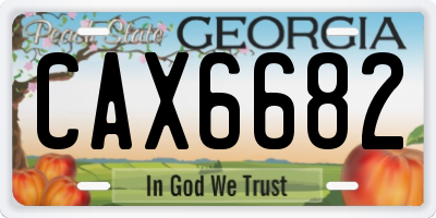 GA license plate CAX6682