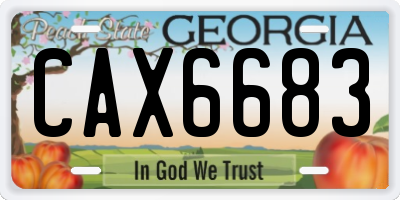 GA license plate CAX6683