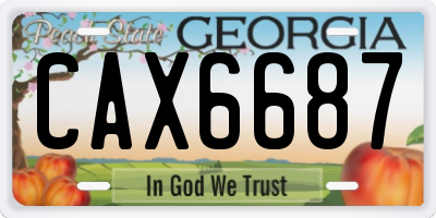 GA license plate CAX6687