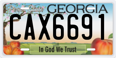 GA license plate CAX6691