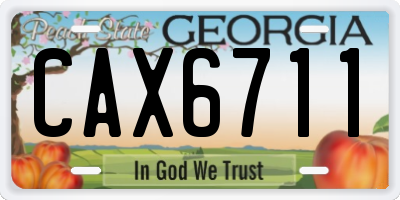 GA license plate CAX6711