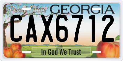 GA license plate CAX6712