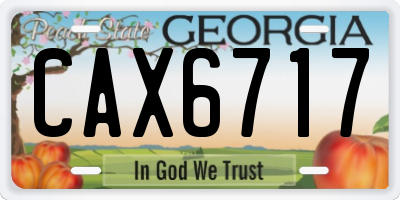 GA license plate CAX6717