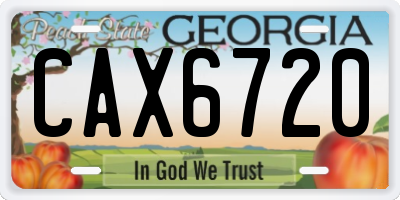 GA license plate CAX6720