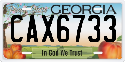 GA license plate CAX6733