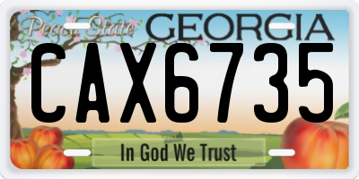 GA license plate CAX6735
