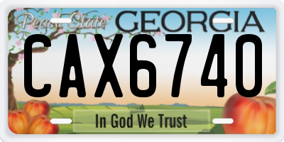 GA license plate CAX6740