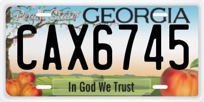 GA license plate CAX6745