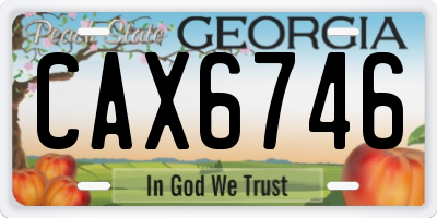 GA license plate CAX6746