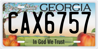 GA license plate CAX6757