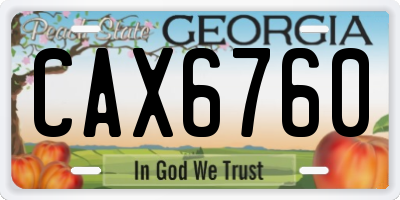 GA license plate CAX6760