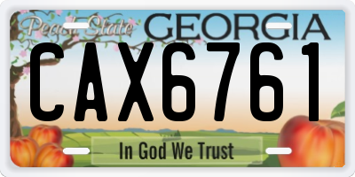 GA license plate CAX6761