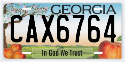 GA license plate CAX6764