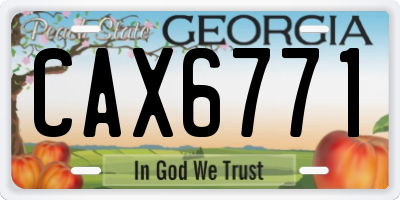 GA license plate CAX6771