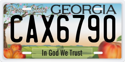 GA license plate CAX6790