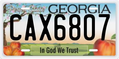 GA license plate CAX6807
