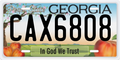 GA license plate CAX6808