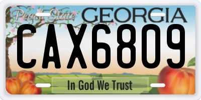 GA license plate CAX6809