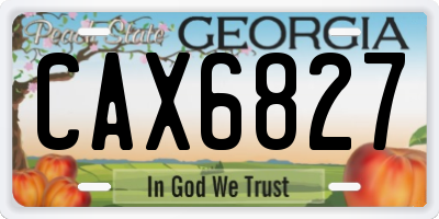 GA license plate CAX6827