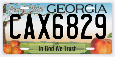 GA license plate CAX6829