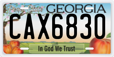 GA license plate CAX6830