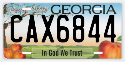 GA license plate CAX6844