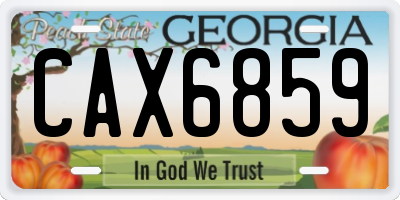 GA license plate CAX6859