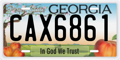 GA license plate CAX6861