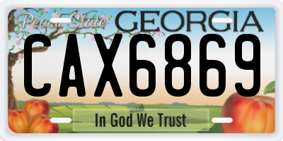 GA license plate CAX6869